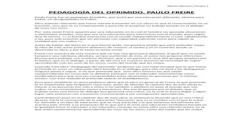 PedagogÍa Del Oprimido Paulo Freire · PedagogÍa Del Oprimido Al