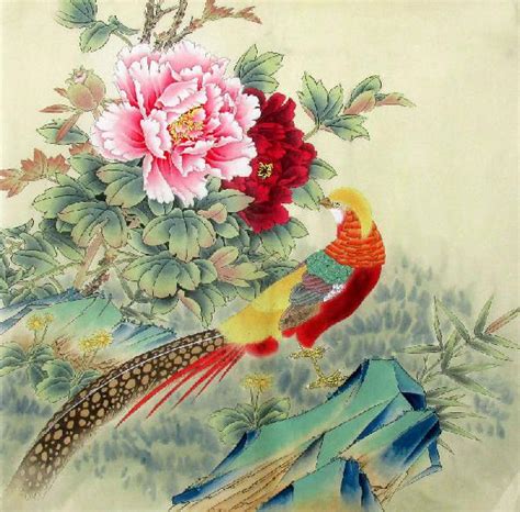 Chinese Pheasant Painting 2324029, 66cm x 66cm(26〃 x 26〃)