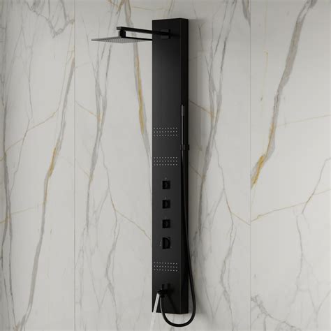 Corsan NEO sprchový panel Mixer Black Steel Rainshower LED Spout