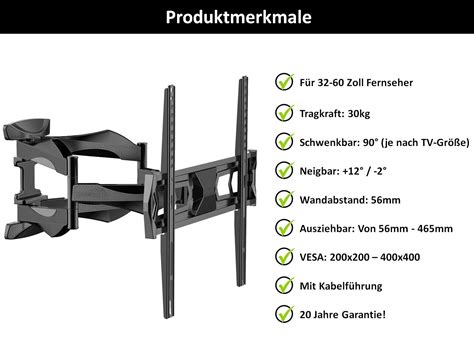 TV Fernseher Wandhalterung A163 für PANASONIC 55 Zoll TX 55JZX1509 TX