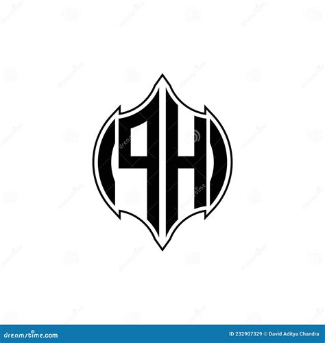 Ph Logo Monogram Geometric Shield Shape Style Stock Vector