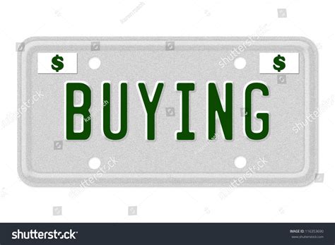 Word Buying On Gray License Plate Stock Illustration 116353690