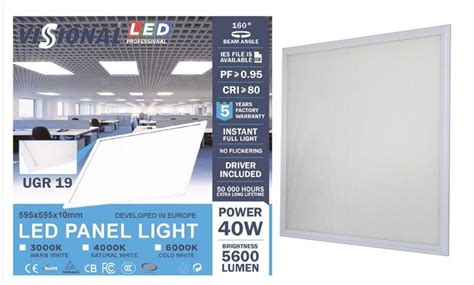 40W LED panelė VISIONAL PROFESISIONAL Philips LED 600 x 600 mm