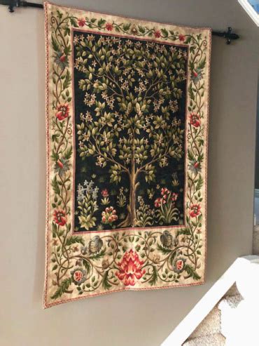 William Morris Black Tree Of Life Arts And Crafts Wall Tapestry