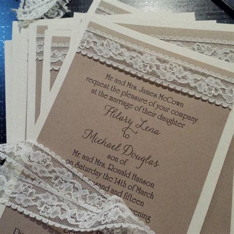 Invitation Burlap Look Lace Wedding Invitation 2652825 Weddbook