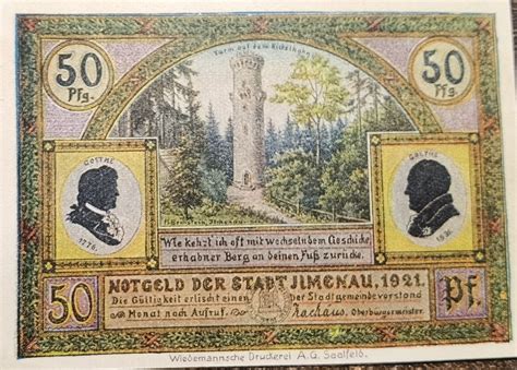 Pfennig Goethe Series Hermannstein Yellow Issue Ciudad De