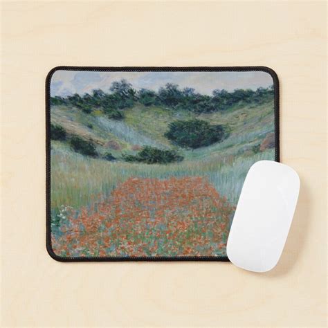 Mouse Pad Poppy Field In A Hollow Near Giverny By Claude Monet Art