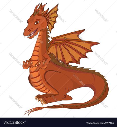 Smiling cartoon dragon Royalty Free Vector Image