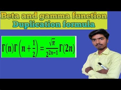 Beta And Gamma Function Duplication Formula Lecture Youtube