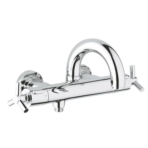Смесител Grohe Atrio, Стенен, Термостатен, За вана/душ, Въртящ се чучур ...