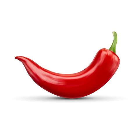 Premium Vector Realistic Red Hot Natural Chili Pepper Isolated Image With Shadow Vector