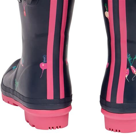 Joules Molly Mid Height Printed Wellies Navy Vegetables