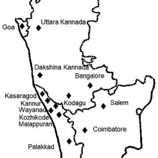 Map of South India showing the location of collection of the isolates ...