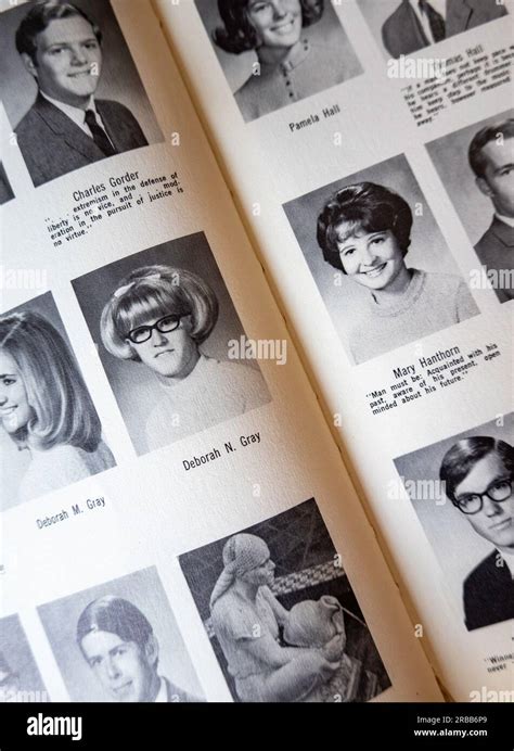 Vintage 1970 High School Yearbook Usa Stock Photo Alamy