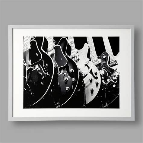 Guitars Monochrome Framed Art By Minted® Wall Prints Pottery Barn Teen