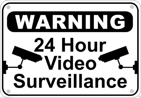 24 Hour Video Surveillance Warning Sign Aluminum Metal Home Business S Appealing Signs