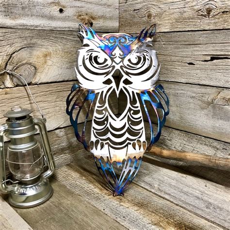 Owl Metal Art Etsy