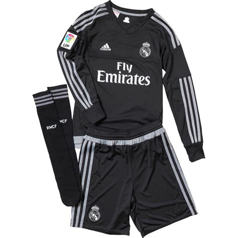 Buy Adidas Infant Boys Rmcf Real Madrid Home Goalkeeper Kit Blackgrey