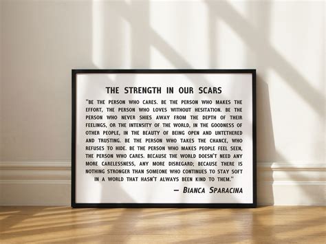 Framed Canvas Quote Sign The Strength In Our Scars Etsy