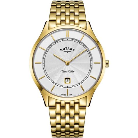 Rotary Gents Ultra Slim Gold Plated Bracelet Watch Watches From