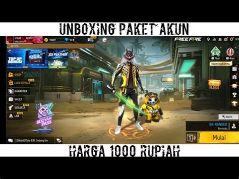 Unboxing Paket Akun Free Fire Harga Garena Free Fire Youtube