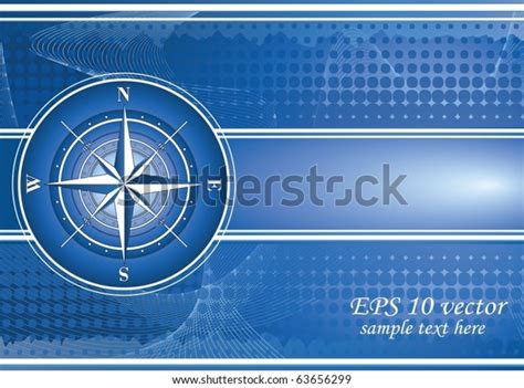 Blue Background Compass Rose Vector Eps Stock Vector Royalty Free