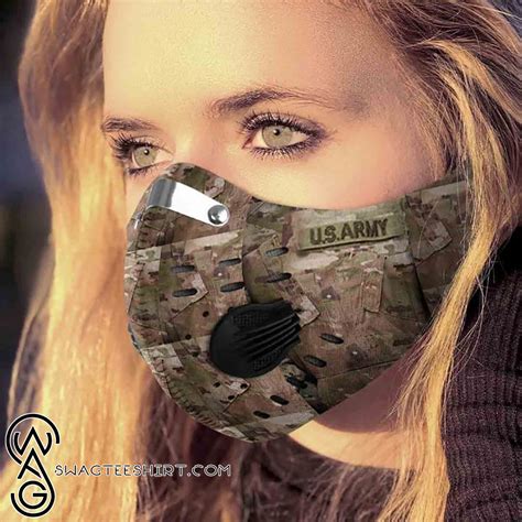 Us Army Camo Filter Carbon Face Mask Maria • Leesilk Shop