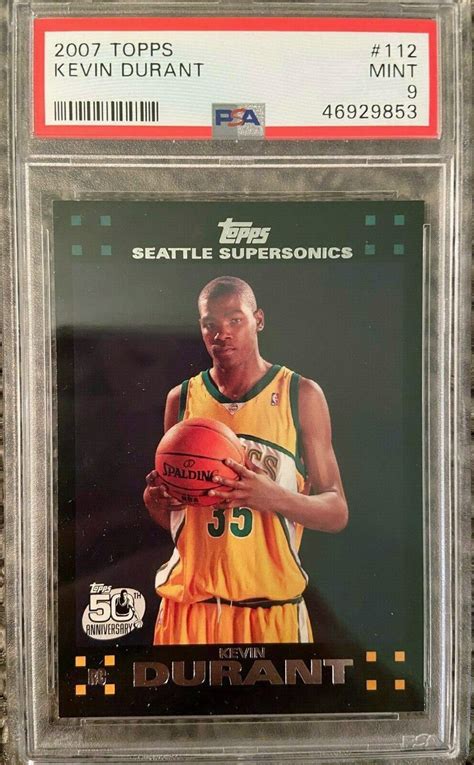 Lot Detail 2007 08 Topps 112 Kevin Durant Rookie Card PSA MINT 9