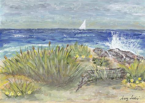 Beach In Florida Painting By Mary Sedici Fine Art America