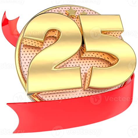 Number 25 Anniversary Gold 3d 45955781 Png