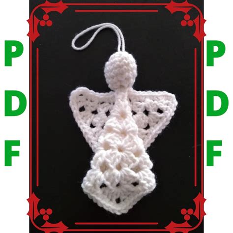 Pattern Only Granny Square Angel Ornament Crochet Angel Etsy