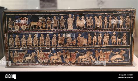 The Standard of Ur depicting mosaic scenes at the British Museum ...