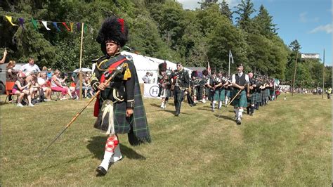 Drum Major Leading The Massed Pipe Bands Afternoon March During 2023