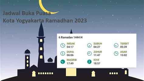 Jadwal Buka Puasa Ramadhan 2023 Kota Yogyakarta Selasa 28 Maret 2023