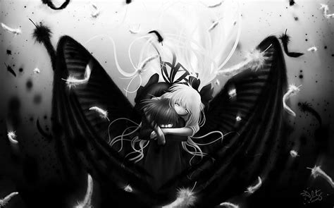 Black And White Angel Wings Anime