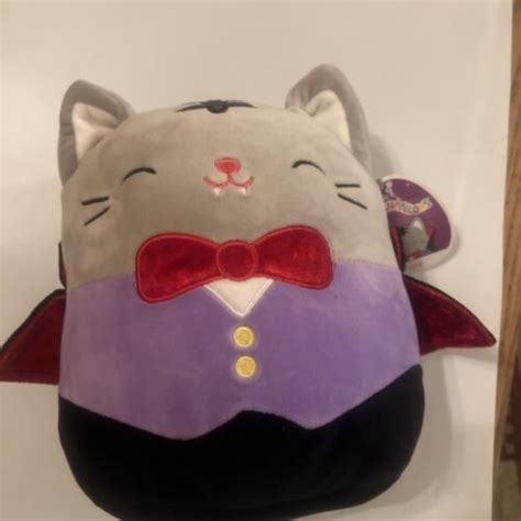 Squishmallows Kellytoy 8 Tally The Vampire Dracula Halloween Cat Plush