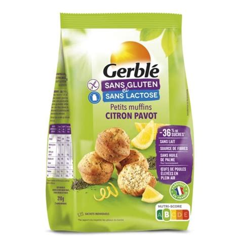 Muffin Citron Pavot Sans Gluten Gerble Le Sachet De G Prix