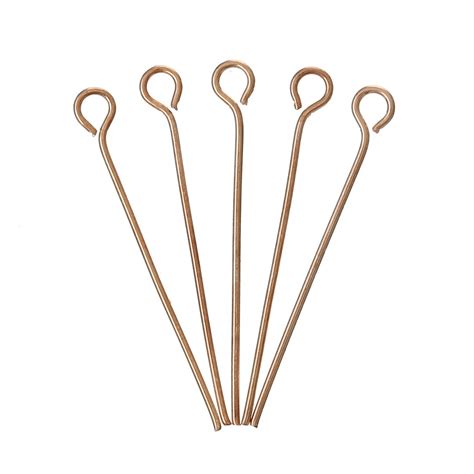 300pcs Rose Gold Eye Pins Eyepins 3cm 1 Inch 07mm 21 Gauge 21g Thin