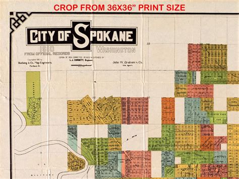 Old Spokane Map Vintage Map of Spokane Spokane Poster Map - Etsy