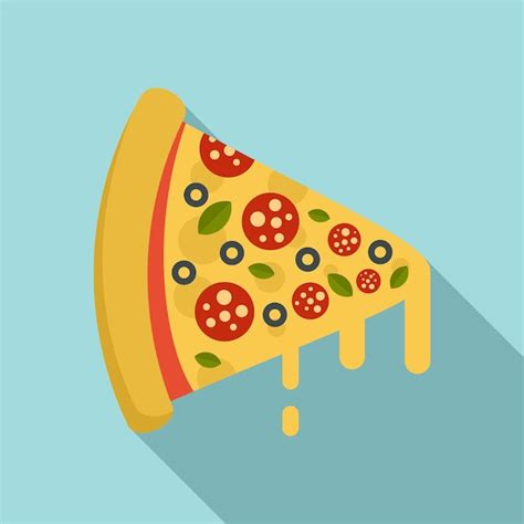 Premium Vector Hot Pizza Slice Icon Flat Illustration Of Hot Pizza