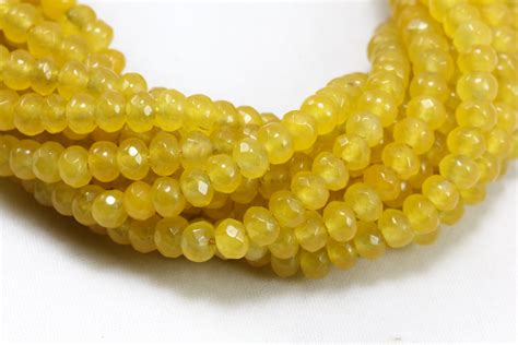 4mm Piedras de ágata facetada Amarillo Natural Rondelle Ágata Etsy México