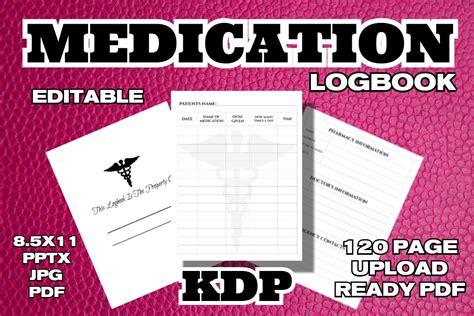 Kdp Interior Medication Logbook Graphic By 99 Cent Digital Products · Creative Fabrica