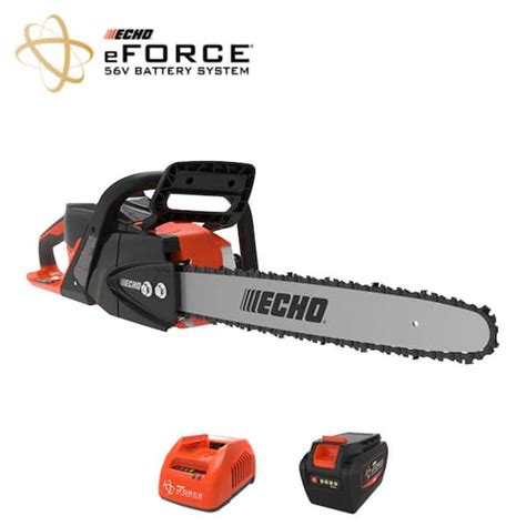 Echo Eforce 18 In 56v Cordless Electric Battery Brushless Rear Handle Chainsaw Kit With 50ah