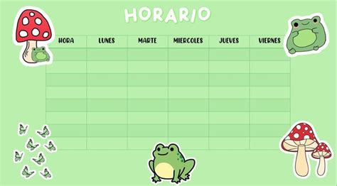 Horario Ranitas Horario De Escuela Horarios Para Imprimir Trucos