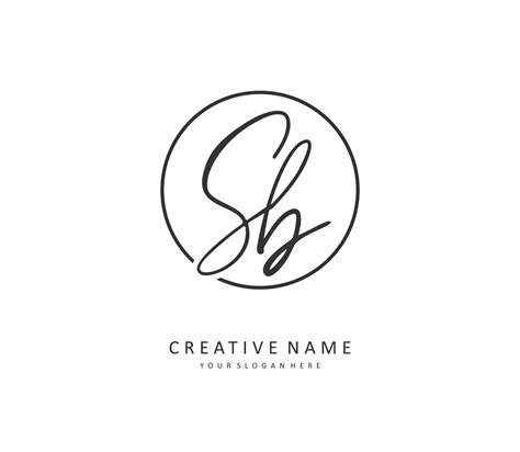 S B SB Initial Letter Handwriting And Signature Logo A Concept