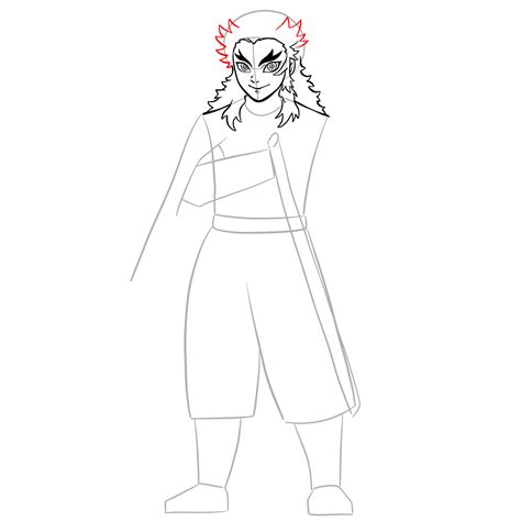 How To Draw Kyojuro Rengoku Sketchok Easy Drawing Guides