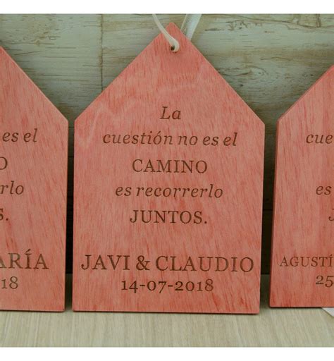 Placas De Madera Grabada Con Texto Personalizado