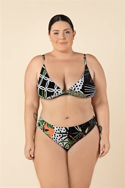 Top Biqu Ni Plus Size Cortininha Fixo E Lateral Larguinha Estampa