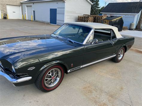 1966 Ford Mustang Gt Convertible Green Rwd Manual Pony Interior