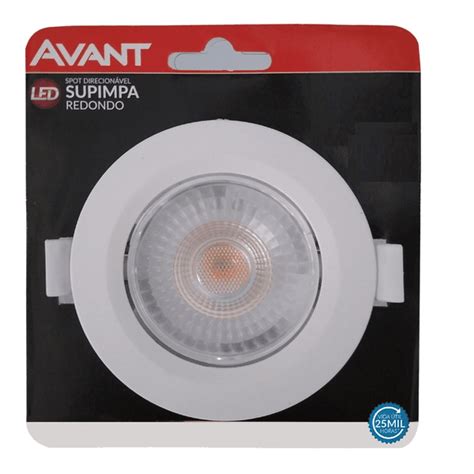 Spot Led Redondo Br Frio Bivolt Luz Branca 3w Avant Alfa Materiais